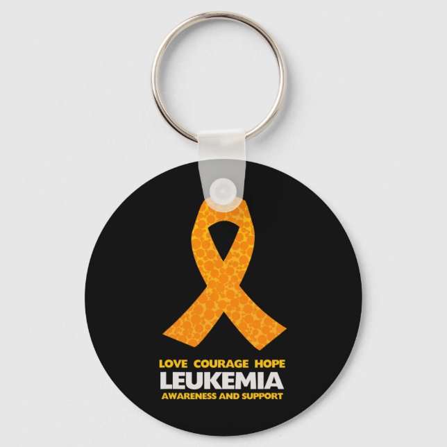 Cancer Awareness Orange Ribbon  Key Ring (Front)