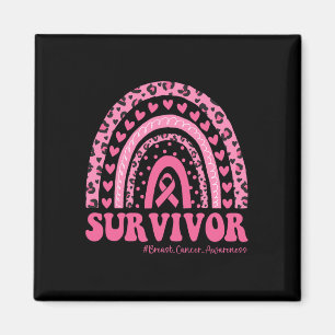 Cancer Awareness Pink Rainbow Breast Cancer Surviv Magnet