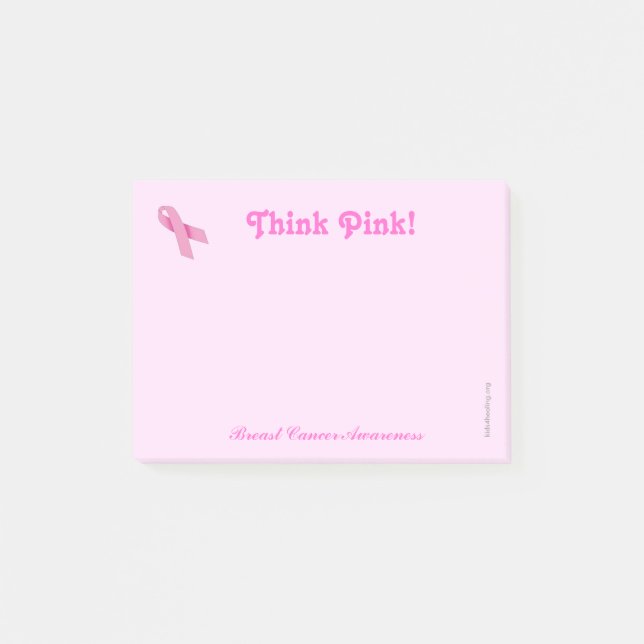 Cancer Awareness Post-it - Breast Cancer Post-it Notes (Front)