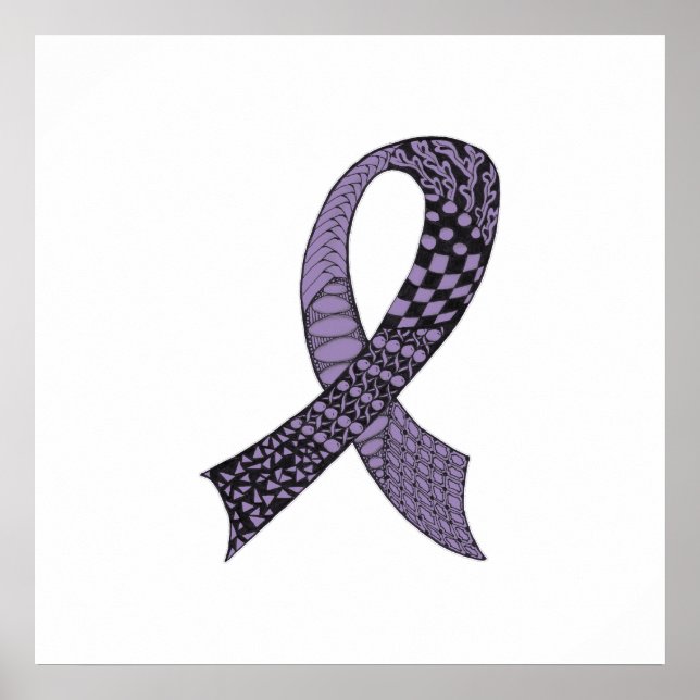Cancer Awareness Ribbon In Any Colour Poster (Front)