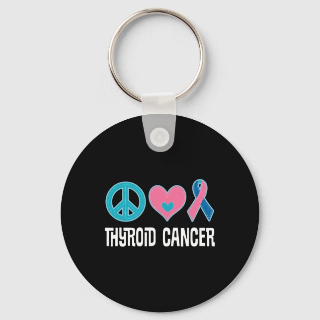 Cancer Awareness Ribbon  Key Ring (Front)