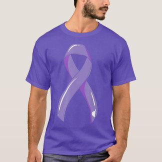 Cancer Awareness Ribbon Lavender Cancer Survivor F T-Shirt