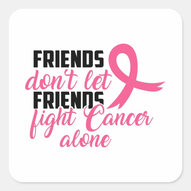 Cancer Awareness Ribbon Shirt Square Sticker (Front)