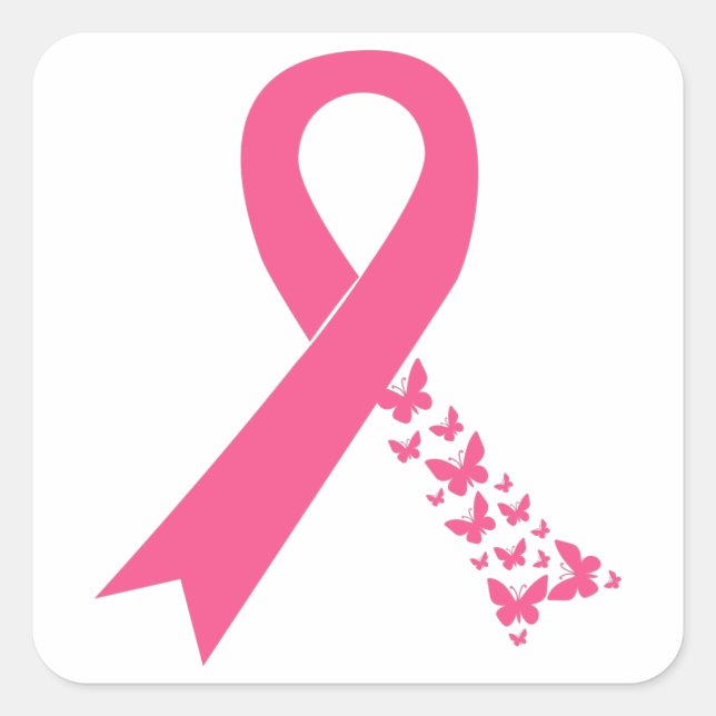 Cancer Awareness Ribbon Square Sticker (Front)