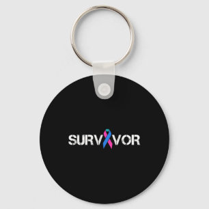 Cancer Awareness Ribbon Survivor Symbol  Key Ring