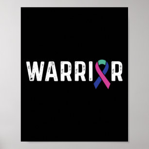 Cancer Awareness Ribbon Warrior  Poster