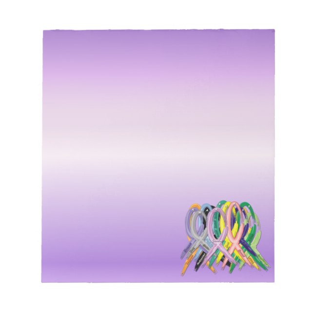 Cancer Awareness Ribbons Notepad (Front)