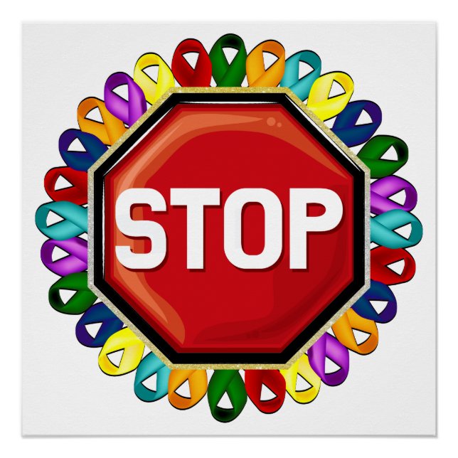 Cancer Awareness Ribbons Poster (Front)