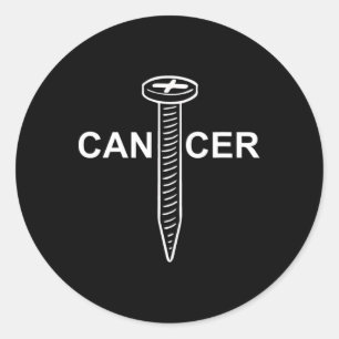 Cancer Awareness Screw Cancer Mens Classic Round Sticker