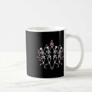 Cancer Awareness Skeleton Dancing Pink Ribbon Cost Coffee Mug