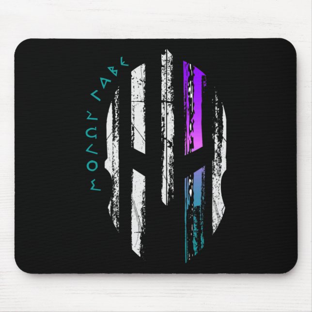Cancer Awareness Spartan Warrior Helmet Thin Line  Mouse Pad (Front)