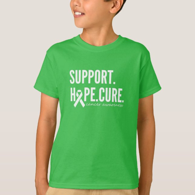 cancer awareness support hope pray Kids T-Shirt (Front)
