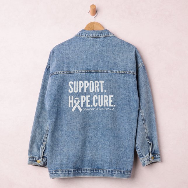 cancer awareness support hope Womens Denim Jacket  (Hangar)