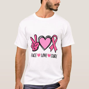 Cancer Awareness Support Squad Peace Love Cure Pin T-Shirt