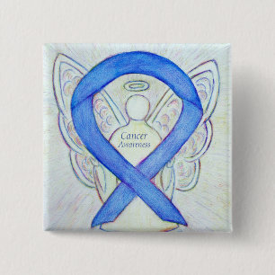 Cancer Awareness Violet Ribbon Angel Custom Pins