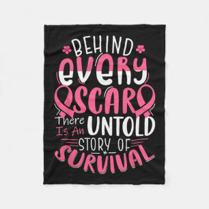 Cancer Awareness Warrior Pink Ribbon Breast Cancer Fleece Blanket