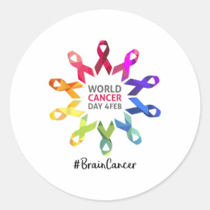 Cancer Awareness World Cancer Day Brain Cancer War Classic Round Sticker