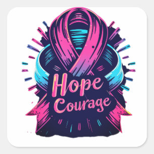 Cancer awarness collection square sticker
