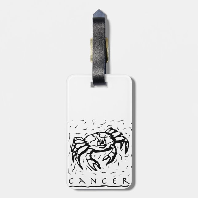Cancer Birthday Year Astrological Zodiac Sign Luggage Tag (Back Vertical)
