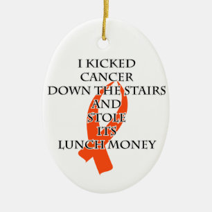 Cancer Bully (Orange Ribbon) Ceramic Tree Decoration
