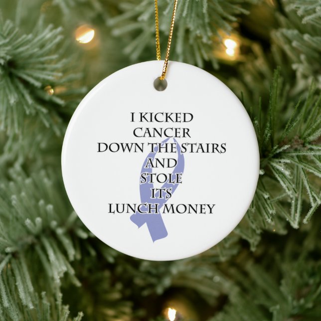 Cancer Bully (Periwinkle Ribbon)  Ceramic Tree Decoration (Tree)