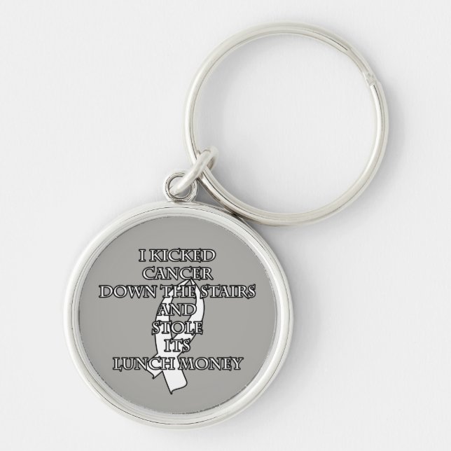 Cancer Bully (White Ribbon) Key Ring (Front)