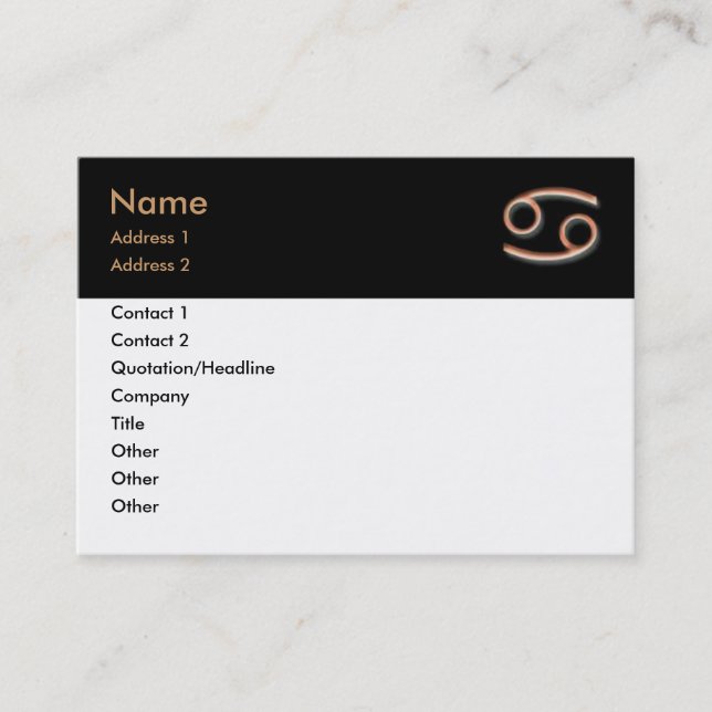 Cancer Business Card (Front)