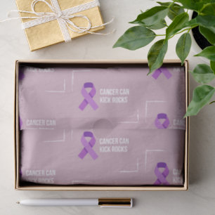 Cancer Can Kick Rocks Pink And Purple Care Gift Tissue Paper