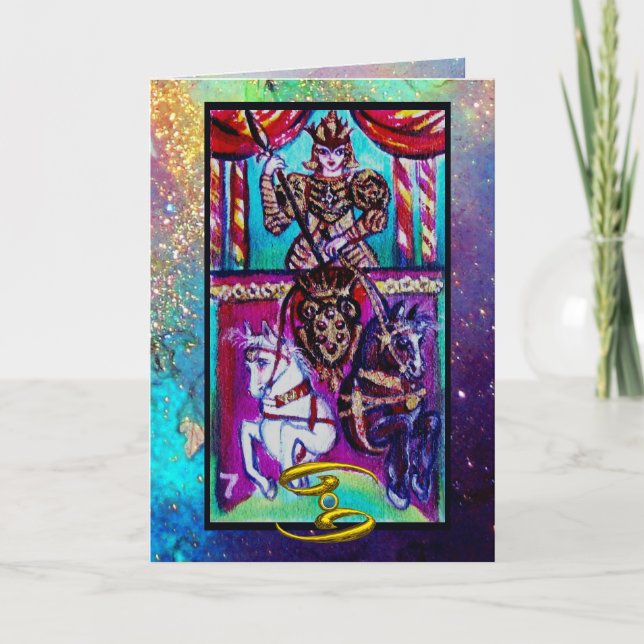 CANCER,CHARIOT,TAROT ASTROLOGY ZODIAC BIRTHDAY CARD (Front)