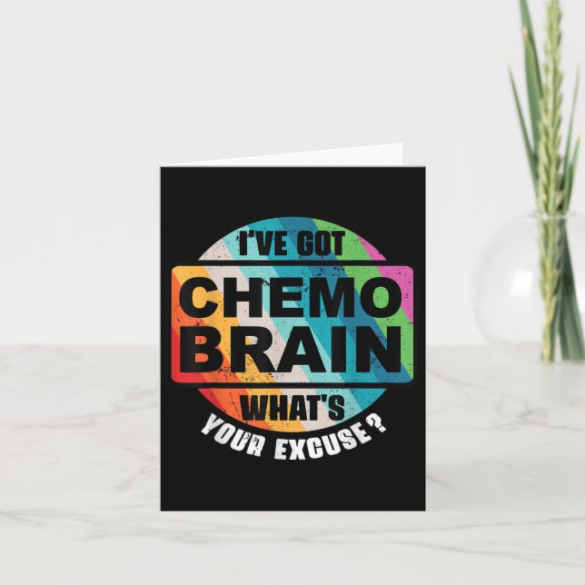 Cancer Chemo Brain Retro Awareness Gift  Card (Front)