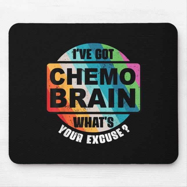Cancer Chemo Brain Retro Awareness Gift  Mouse Pad (Front)