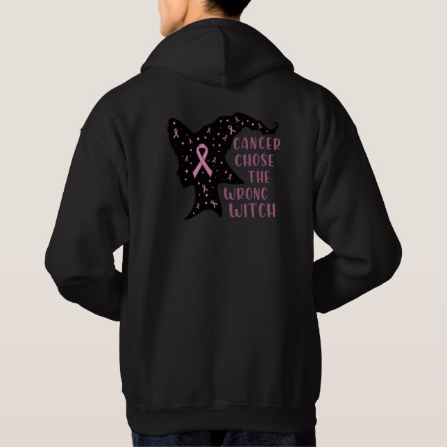 Cancer Chose the Wrong Witch Hoodie (Back)