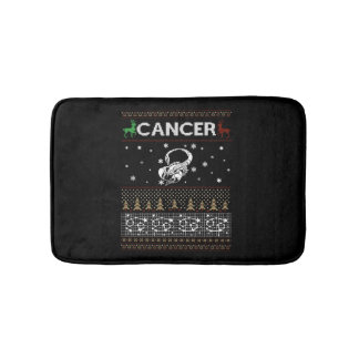 Cancer Christmas Ugly Sweater Bath Mat