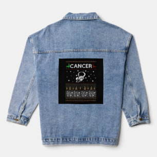 Cancer Christmas Ugly Sweater Denim Jacket