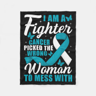 Cancer Cked Wrong Woman Cervical Cancer Awareness  Fleece Blanket