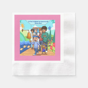 Cancer Cocktail Party Napkins Anniversary