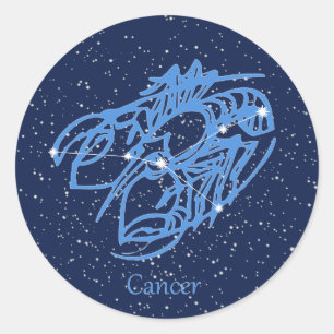 Cancer Constellation and Zodiac Sign with Stars Classic Round Sticker