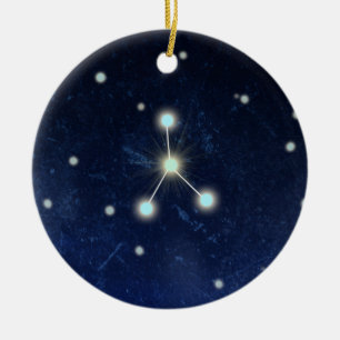 Cancer Constellation Custom Name Ceramic Tree Decoration