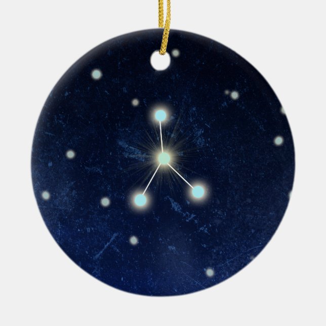 Cancer Constellation | Custom Name Ceramic Tree Decoration (Front)