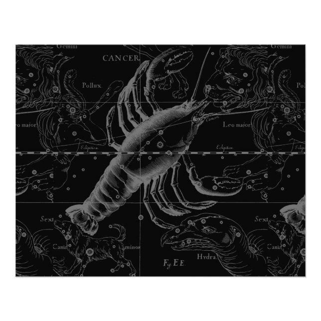 Cancer Constellation Hevelius 1690 Decor Photo Print (Front)