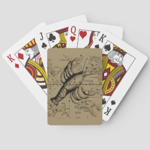 Cancer Constellation Hevelius 1690 Engaving Playing Cards