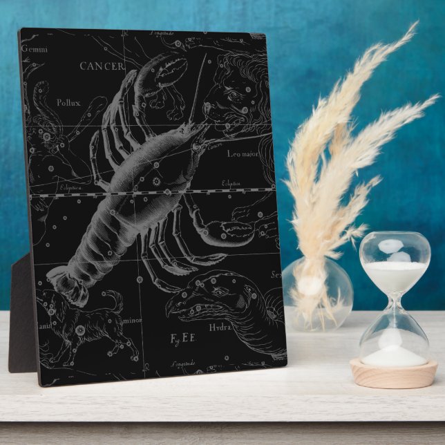 Cancer Constellation Hevelius 1690 on Black Plaque (Side)