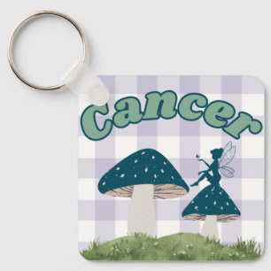 Cancer Cottagecore Aesthetic Fairy Mushroom Design Key Ring