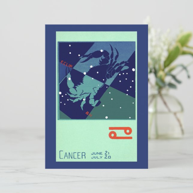 Cancer Crab Constellation Vintage Zodiac Astrology (Standing Front)