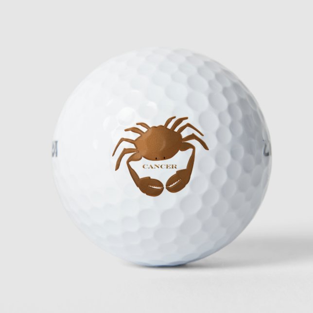 Cancer Crab Zodiac Golf Balls (Front)
