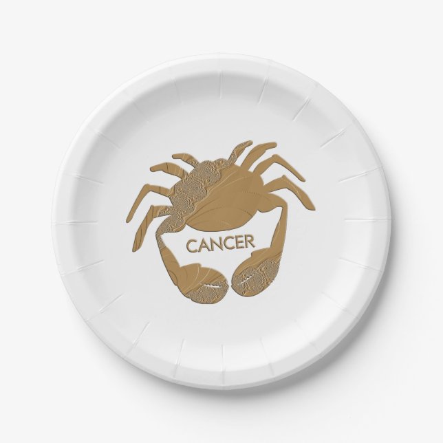 Cancer Crab Zodiac Paper Plate (Front)