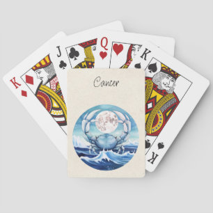 Cancer Crab Zodiac Watercolor Playing Cards