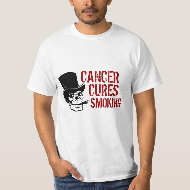 Cancer Cures Smoking Smoking Skull with Top Hat (Front)