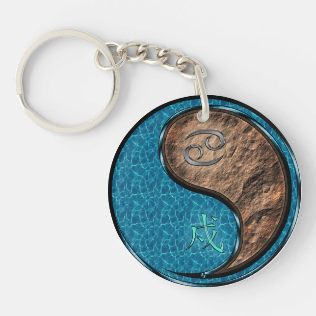 Cancer & Earth Dog Key Ring (Front)