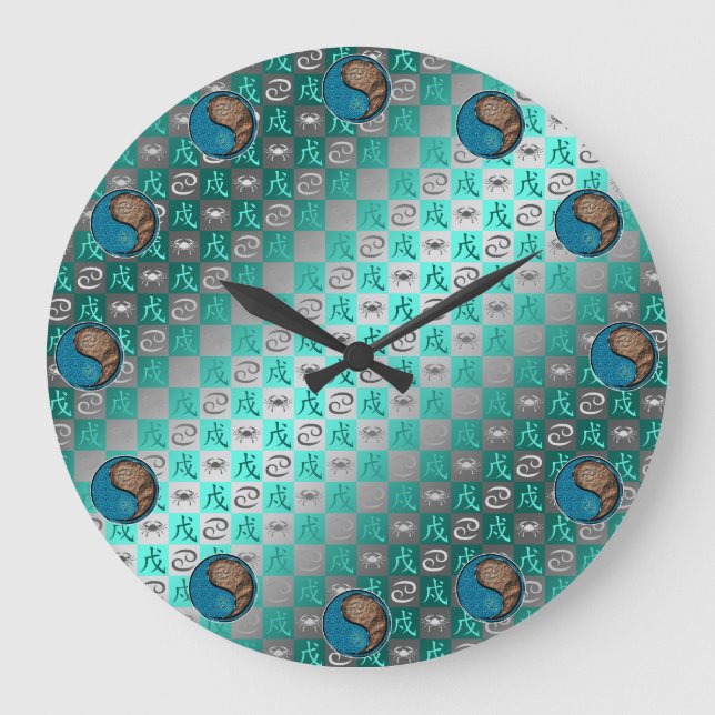 Cancer & Earth Dog Large Clock (Front)